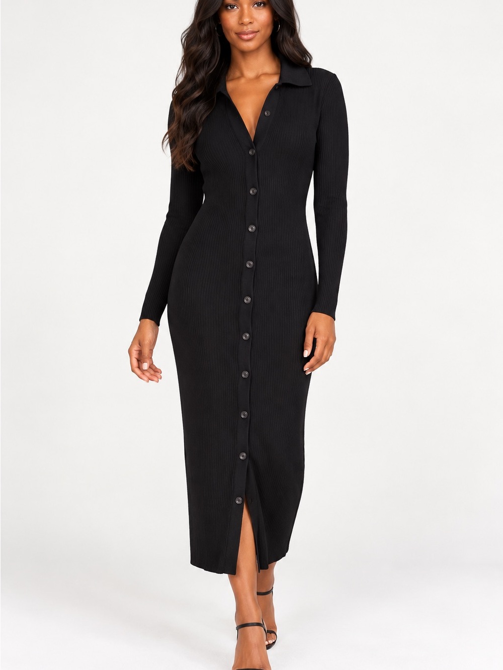 Sanctuary Black Ribbed Cardigan Dress